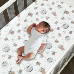 Best Pirce 🌟 Lambs & Ivy Star Wars Mandalorian The Child/Baby Yoda/Grogu Fitted Crib Sheet 🛒