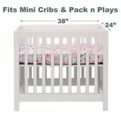 Deals 🔥 Bedtime Originals Blossom Fitted Mini Crib Sheet - Pink, Gray, White, Floral ⭐