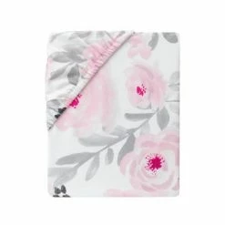 Deals 🔥 Bedtime Originals Blossom Fitted Mini Crib Sheet - Pink, Gray, White, Floral ⭐ -Sheets & Pillowcases Sales Shop unnamed file 116
