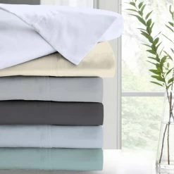 Discount ✨ 300 Thread Count Wrinkle Resistant Solid Pillowcase Set - Color Sense Dark Gray 🧨