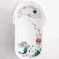 Best reviews of 🧨 JumpOff Jo Fitted Bassinet Sheet, Flexible Fit Bassinet Sheet for Oval, Rectangle, Hourglass Standard Sized Mattresses, 16" x 32", Moonlight Mermaid 🧨