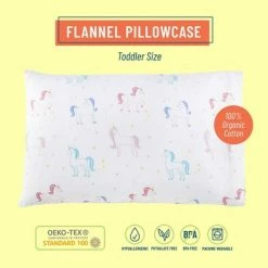 Brand new 😀 Wildkin Unicorn 100% Organic Cotton Flannel Toddler Pillowcase 🔔
