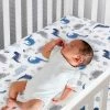 Best reviews of 😍 Lambs & Ivy Baby Dino 100% Cotton Blue/White/Gray Dinosaur Fitted Crib Sheet 🎉