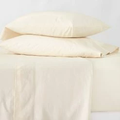 Budget 😍 Washed Supima Percale Fitted Sheet - Casaluna™ White ✔️