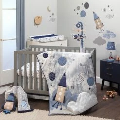 Top 10 🧨 Lambs & Ivy Sky Rocket Blue Stars/Galaxy/Space 100% Cotton Fitted Crib Sheet 😀 -Sheets & Pillowcases Sales Shop unnamed file 154