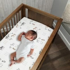 Cheap 🔥 Lambs & Ivy Baby Farm Animals 100% Cotton Fitted Crib Sheet - White 👏