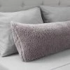 Budget 🧨 Body Pillow Cover, Soft Sherpa Pillowcase With Zipper, Fits Pillows Up To 51 Inches by Hastings Home(Grey) 👍