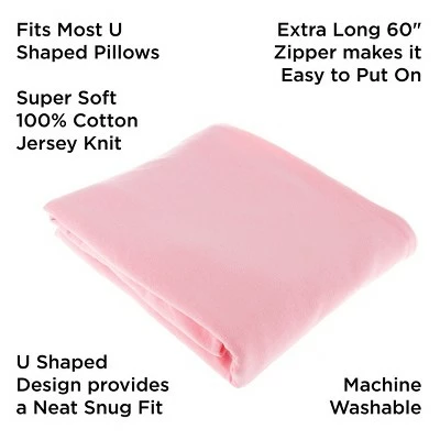 Top 10 π Full Body Pillow Cover- U-Shaped 100% Cotton Jersey Replacement Pillowcase, Removeable with Zipper for Pregnancy/Body Pillows by Hastings Home (Pink) π 2 Top 10 π Full Body Pillow Cover- U-Shaped 100% Cotton Jersey Replacement Pillowcase, Removeable with Zipper for Pregnancy/Body Pillows by Hastings Home (Pink) π - Image 2