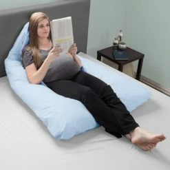 New 👍 Full Body Pillow Cover- U-Shaped Soft Cotton Replacement Pillowcase, Removeable with Zipper for Pregnancy/Total Body Pillows by Hastings Home (Blue) 👏 -Sheets & Pillowcases Sales Shop unnamed file 1689