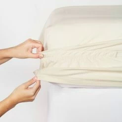 Budget 😍 Washed Supima Percale Fitted Sheet - Casaluna™ White ✔️ -Sheets & Pillowcases Sales Shop unnamed file 17