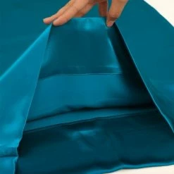 Flash Sale 🤩 1 Pc King Silk for Hair and Skin Pillowcase Peacock Blue - PiccoCasa 🔔 -Sheets & Pillowcases Sales Shop unnamed file 2190