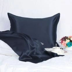 New 💯 1 Pc King Silk for Hair and Skin Pillowcase Navy Blue - PiccoCasa 😍 -Sheets & Pillowcases Sales Shop unnamed file 2213