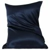 Top 10 🤩 1 Pc 20"x30" Queen 22momme Silk for Hair Skin with Zipper Pillowcase Navy - PiccoCasa 🌟