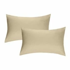 Best Sale ⭐ 2 Pcs Standard 20"x26" Microfiber Soft Envelope Closure Pillowcase Khaki - PiccoCasa ⭐