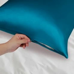 Wholesale 🧨 1 Pc Queen Silk for Hair and Skin Pillowcase Peacock Blue - PiccoCasa ❤️ -Sheets & Pillowcases Sales Shop unnamed file 2292