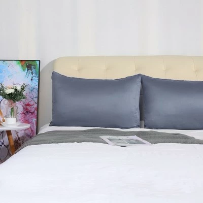 Best deal ❤️ 4 Pcs Queen 20"x30" Silk Satin Luxury Cooling Pillowcase Slate Gray - PiccoCasa 🤩 1 Best deal ❤️ 4 Pcs Queen 20"x30" Silk Satin Luxury Cooling Pillowcase Slate Gray - PiccoCasa 🤩