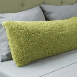 Outlet 🎁 Body Pillow Cover, Soft Sherpa Pillowcase With Zipper, Fits Pillows Up To 51 Inches by Hastings Home (Sage) ❤️