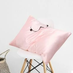 Wholesale โจ 1 Pc King Silk for Hair and Skin Gift Set Pillowcase and Eye Cover Pink - PiccoCasa โญ