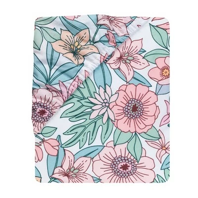 Best deal ⭐ Lambs & Ivy Giraffe and a Half 100% Cotton Floral Fitted Crib Sheet ❤️ 2 Best deal ⭐ Lambs & Ivy Giraffe and a Half 100% Cotton Floral Fitted Crib Sheet ❤️ - Image 2