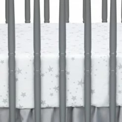 Top 10 🧨 Lambs & Ivy Luna White/Gray Stars 100% Cotton Baby Fitted Crib Sheet 🔥