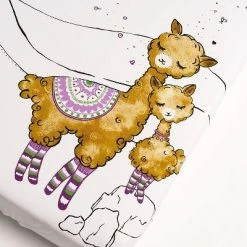 Best Pirce 🔔 JumpOff Jo Fitted Mini Crib Sheet, Cotton Crib Sheet for Miniature Sized Crib Mattresses, Hypoallergenic and Breathable, 24" x 38", Llama and Mama ⭐ -Sheets & Pillowcases Sales Shop unnamed file 264