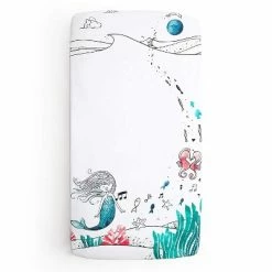 Coupon 🤩 JumpOff Jo Fitted Crib Sheet, Cotton Crib Sheet for Standard Sized Crib Mattresses, Hypoallergenic and Breathable, 28" x 52", Moonlight Mermaid 🔥