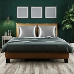 Wholesale ๐ 1 Pc 20x30inch Silk for Hair and Skin Pillow Case Silver Grey - PiccoCasa ๐