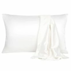 Outlet ๐คฉ 2 Pcs Silky Satin Soft Envelope Design Pillow Case Snow White - PiccoCasa ๐คฉ