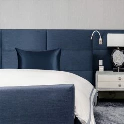 Best reviews of 🔔 1 Pc 20" x 26" Silk Pillow Case Navy Blue - PiccoCasa 👍