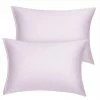 Promo 👍 2 Pcs 20"x30" Silky Satin Zippered Pillow Cases Lavender Gray - PiccoCasa 🌟