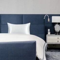 Promo 🛒 1 Pc 20" x 30" Silk Pillow Case Silver Gray - PiccoCasa 💯