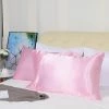 Hot Sale ⌛ 2 Pcs 20"x30" Silky Satin Envelope Pillow Cases Pink - PiccoCasa ❤️