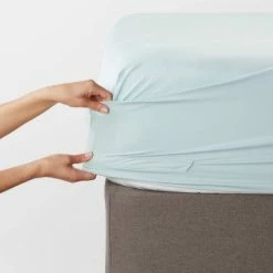 Outlet 👍 300 Thread Count Ultra Soft Fitted Sheet - Threshold™ Ancient Aqua 👍 -Sheets & Pillowcases Sales Shop unnamed file 3