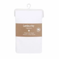 Budget 👍 Lambs & Ivy Signature White Organic Cotton Fitted Crib Sheet ❤️ -Sheets & Pillowcases Sales Shop unnamed file 301