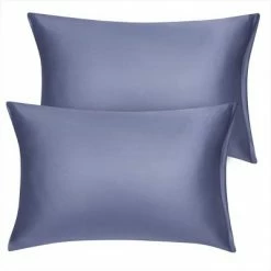 Flash Sale ๐ 2 Pcs 21"x31" Silky Satin for Hair and Skin Pillow Case Slate Gray - PiccoCasa โญ