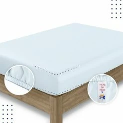 Budget 🎁 100% Organic Cotton Fitted Sheet Only| Soft & Crisp Percale| Anti-Slip Elastic & Deep Pockets by California Design Den ✔️