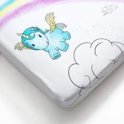 Cheap ✔️ JumpOff Jo Fitted Crib Sheet, Cotton Crib Sheet for Standard Sized Crib Mattresses, Hypoallergenic and Breathable, 28" x 52", Unicorn Pixie Dust 👍 -Sheets & Pillowcases Sales Shop unnamed file 323