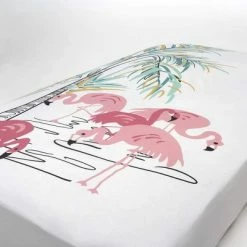Deals 🎉 JumpOff Jo Fitted Crib Sheet - Cotton Crib Sheet for Standard Sized Crib Mattresses - Hypoallergenic and Breathable - 28 x 52 Inches - Flamingo Family 🧨 -Sheets & Pillowcases Sales Shop unnamed file 333