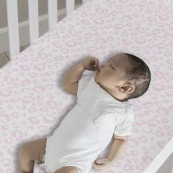 Buy 🤩 Lambs & Ivy Signature Pink/White Leopard Organic Cotton Fitted Crib Sheet 🔔