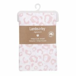 Buy 🤩 Lambs & Ivy Signature Pink/White Leopard Organic Cotton Fitted Crib Sheet 🔔 -Sheets & Pillowcases Sales Shop unnamed file 346