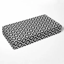 New ๐ Bacati - Black Aztec Print Diamonds 100 percent Cotton Universal Baby US Standard Crib or Toddler Bed Fitted Sheet ๐งจ