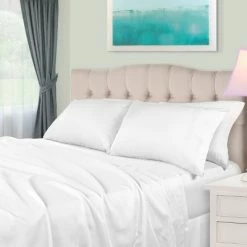 Coupon 😍 650-Thread Count Cotton Deep Pocket Sheet Set, Twin XL, White - Blue Nile Mills 😍