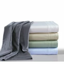 Budget ⭐ Rayon From Bamboo Deep Pocket Solid Sheet Set 300 Thread Count - Tribeca Living® White 👍