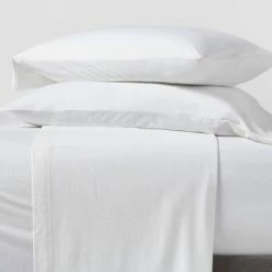 Coupon ⌛ Cozy Brushed Solid Jersey Sheet Set - Threshold™ White 🎉