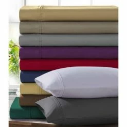 Best deal 🔥 Luxury Microfiber Solid Deep Pocket Sheet Set 110 GSM - Tribeca Living® Cashmere 😀