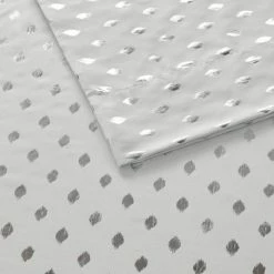 Coupon 🎁 Intelligent Design Metallic Dot Printed Sheet Set Aqua/silver 👍 -Sheets & Pillowcases Sales Shop unnamed file 3727
