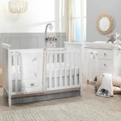 Discount ✨ Lambs & Ivy Linen Safari White Animals 100% Cotton Baby Fitted Crib Sheet 🔔 -Sheets & Pillowcases Sales Shop unnamed file 379