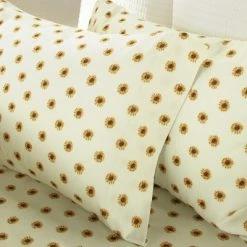 Promo 🔥 The Lakeside Collection Lakeside Sunflower Bedding Sheet Set with Coordinating Pillow Cases - 4 Pieces 🔥