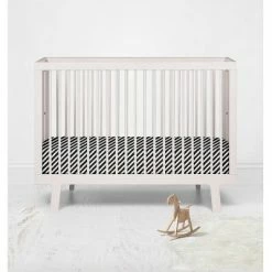 Flash Sale 👏 Bacati - Black Black Warp Stripes Printed 100 percent Cotton Universal Baby US Standard Crib or Toddler Bed Fitted Sheet 😀 -Sheets & Pillowcases Sales Shop unnamed file 416
