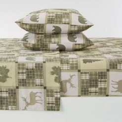 Cheap 😍 Great Bay Home Extra Soft Holiday Printed Boulder Flannel Sheet Set 🔔